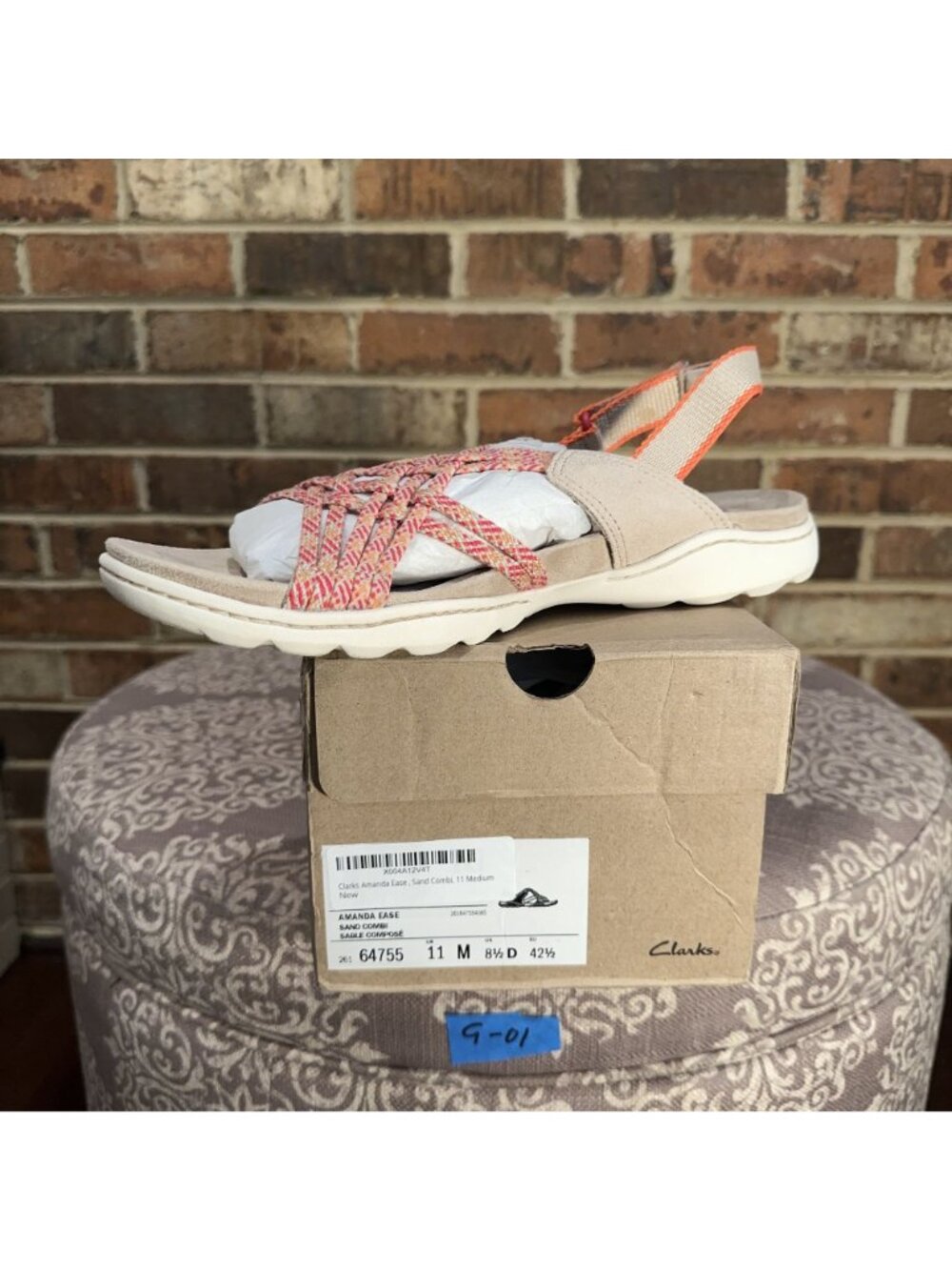 Clarks Womens Amanda Ease Slingback Fisherman Sandal Beige Size US 11M - Picture 6 of 6